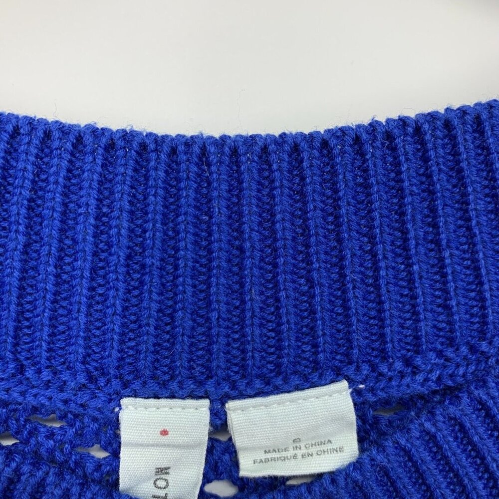 Anthropologie Moth Reese Sweater Blue Wide Sleeve Open Knit - Picture 4 of 10